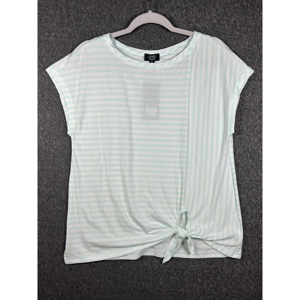 NWT Jones New York Signature Mint Stripe Side-Tie Top M